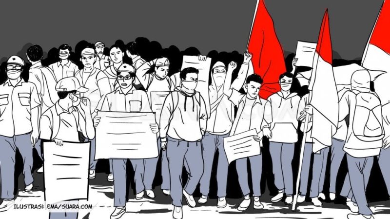 Ilustrasi Pelajar Menyuarakan Aspirasi: Ema/Suara.com