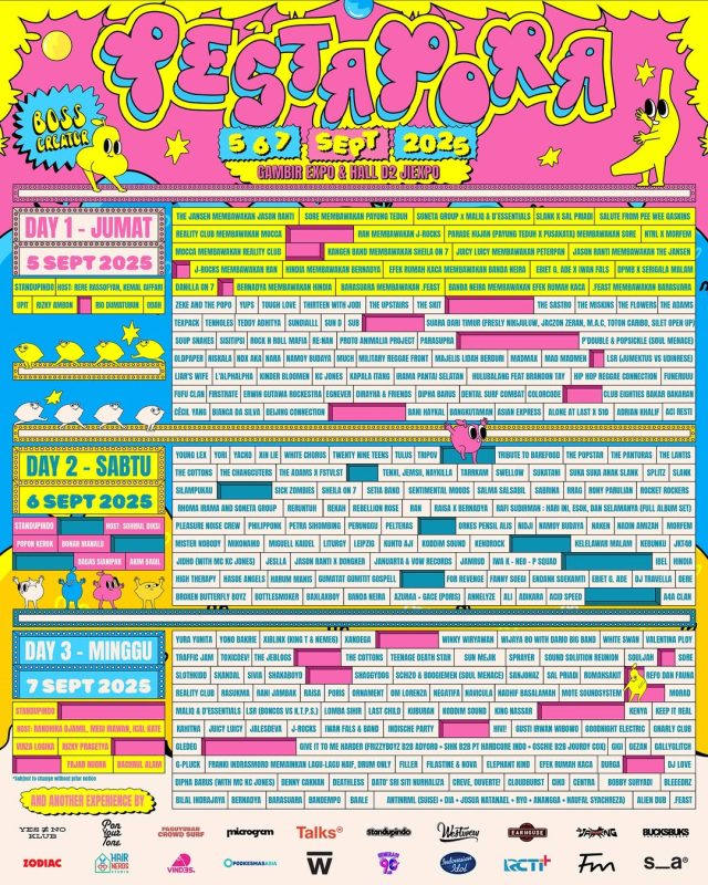 Festival Pestapora yang dijadwalkan pada tanggal 5, 6, 7 September 2025. Instagram/ @pestapora