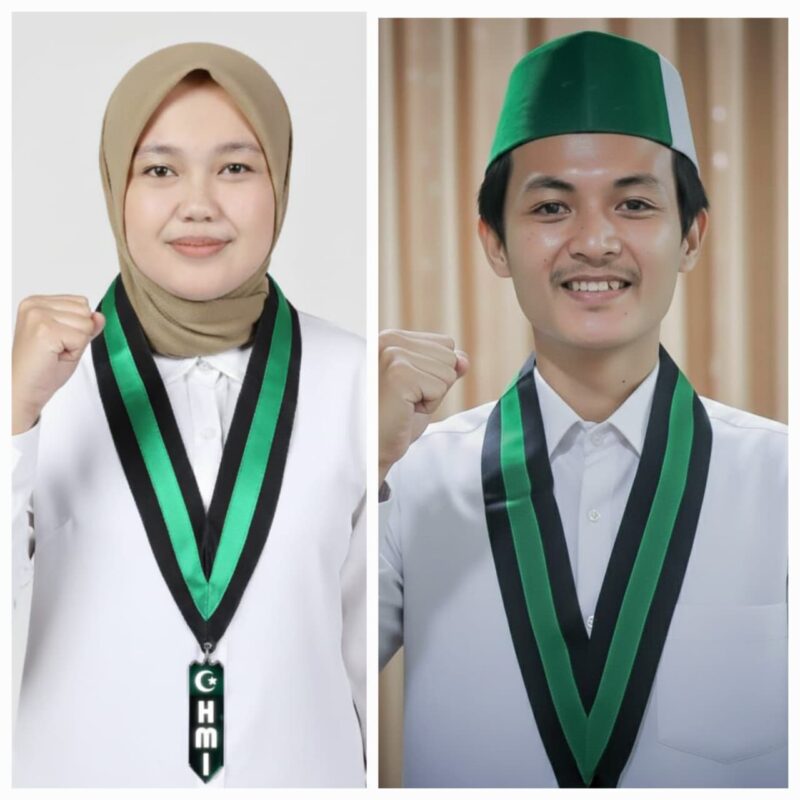 Foto:  Siti Nurhayat-Ketu Umum Badko HMI Jabar &amp; M. Imam Maulana - Kabid. Ketenagakerjaan Badko HMI Jabar
