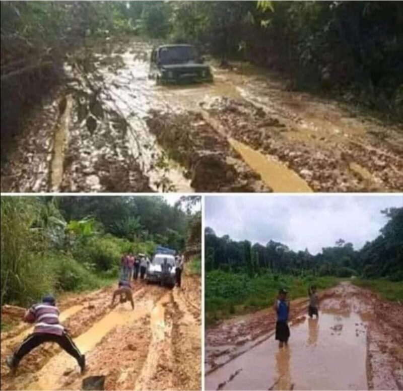 Foto: Kondisi jalan rusak parah